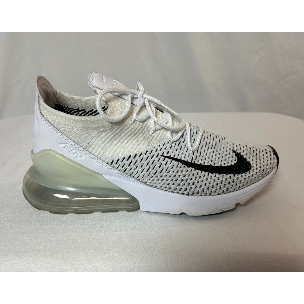 Nike Air Max 270 Flyknit White Black AH6803-100 Women's 8.5 Running Shoes - Picture 15 of 16